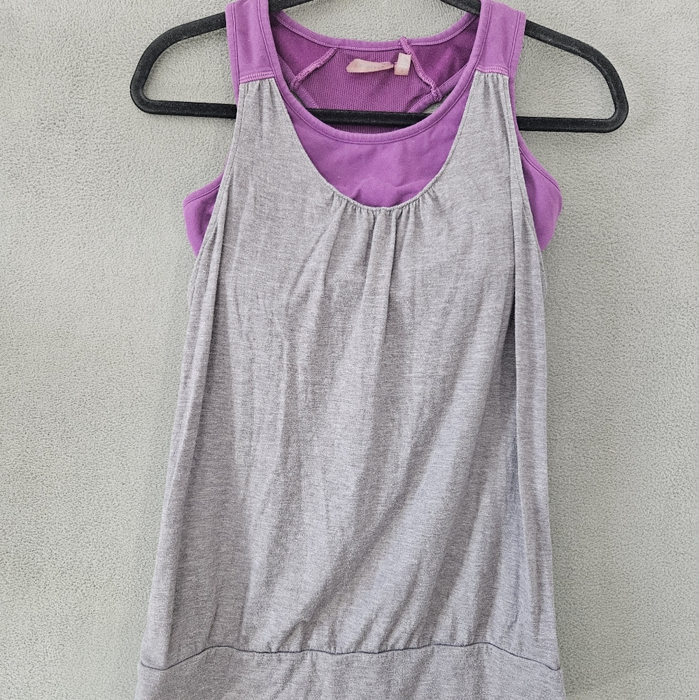 Gray and Purple Women's Top